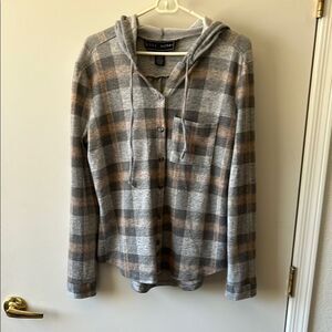 Polly & Esther Gray and Brown Relaxed Hoodie